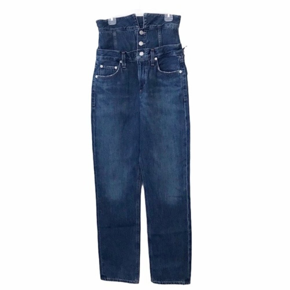 AGOLDE Vanna Corset Belted Foldover Denim Jeans